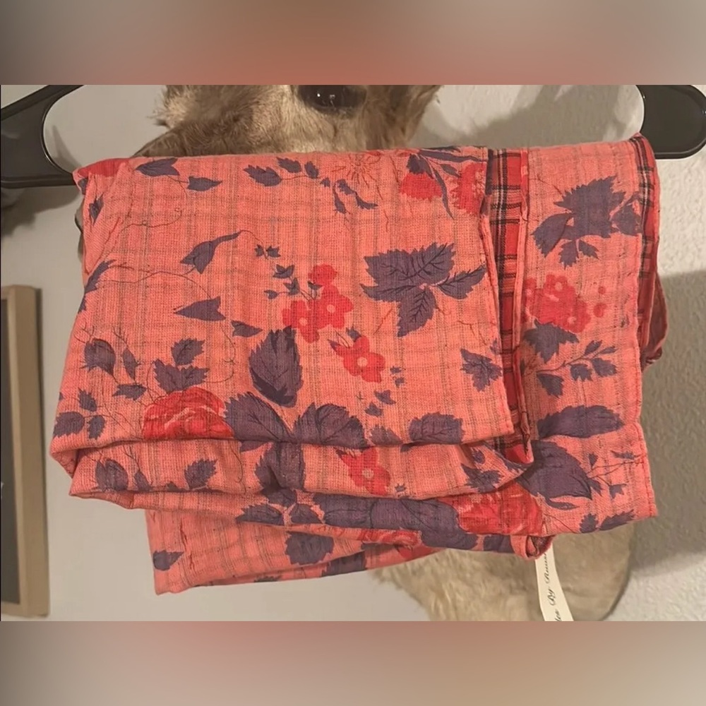 Floral Red Infinity Scarf